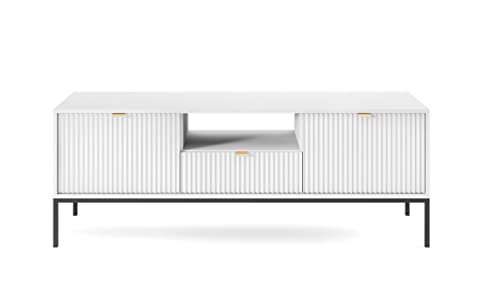 3xEliving LAMELLI TV-Ständer/Lowboard im modernen Stil, Länge 154 cm in Zwei Farben (Weiss) von 3E 3xE living.com