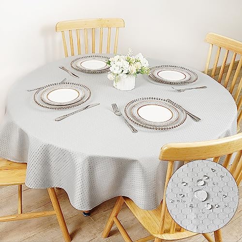 Runde Tischdecke, abwischbar, 150 cm, auslaufsicher, knitterfrei, Tischdecke für Zuhause, Party und Restaurant von 3E Home