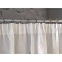 Pencil Pleat Leinen Vorhang Panel - Überschrift Für Ringe Und Haken Unlinierter Sichtschutz von 3HLinen