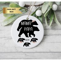 Familienbär Mit Jungen-Ornament, Personalisierter Mama - Und Papa-Bär Jungen-Andenken, Bärenornament, Namensornament, Familiendekoration von 3Inspiredesigns