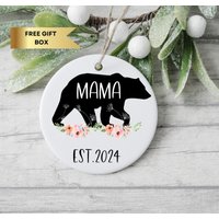 Mama Bär Ornament, Personalisierte Dekoration, Est, Weihnachtsdekoration, Est, Neue Schwangerschaft Ankündigung von 3Inspiredesigns