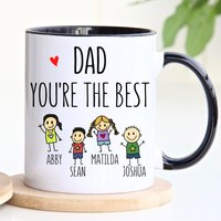 Papa Geschenke Von Tochter, Becher, Personalisiertes Geschenk Für Papa, Maßgeschneiderte Tasse Mit Kindernamen, Vatertagsgeschenk, Geburtstag von 3Inspiredesigns