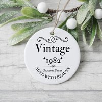 Personalisierte 40. Geburtstag Ornament, Dekorationen, Andenken, Vintage 1982, 70Er 50Er 60Er 80Er 90Er Jahre von 3Inspiredesigns
