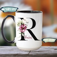 Personalisierte Tasse, Personalisierte Anfangs - Und Namensgeschenk Für Sie, Benutzerdefinierte Namenskaffeetasse, Erste Kaffeetasse Frauen von 3Inspiredesigns