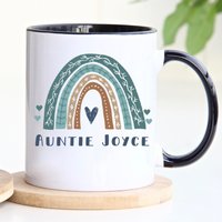 Tante Geschenk, Becher Personalisiert, Kaffeetasse, Regenbogenbecher, Boho Stil, Geschenk Für Tasse Regenbogentasse von 3Inspiredesigns