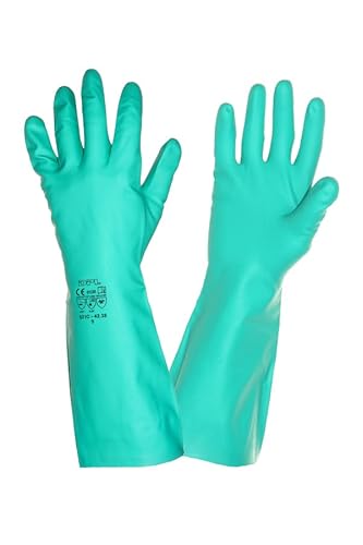 3Kamido Professionelle lange Gummihandschuhe aus Nitril, für Küche, Bad, Labor, Industrie, Reinigung, Besten Schutz gegen Keime, Benzin und Haushaltschemikalien (1 Paar, 10 "XL) von 3Kamido