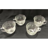Vintage Lot Von 4 Glcoloc Frankreich Klar Gefrostete Swirl Glas Kaffeetasse Tassen von 3LovesFinds