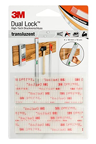 3M Dual Lock SJ3560, wiederlösbares Befestigungssystem - transluzentes Erscheinungsbild (Glas, Acrylglas (PMMA), Polycarbonat) - 19mm x 10cm, Transluzent, Dicke: 5.7mm (1-er Pack) von VHB