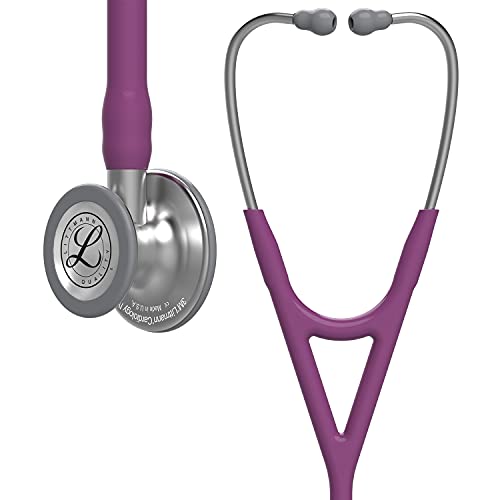 3M Littmann Cardiology IV Stethoskop für die Diagnose, Bruststück in Standardausführung, pflaumenfarbener Schlauch, Schlauchanschluss und Ohrbügel aus Edelstahl, 69 cm, 6156 von Littmann