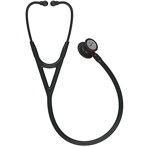 3M Littmann Cardiology IV Stethoskop mit Gratis Gravur und Penlight (Schwarz/Black Edition/Rot Stem) von 3M Littmann