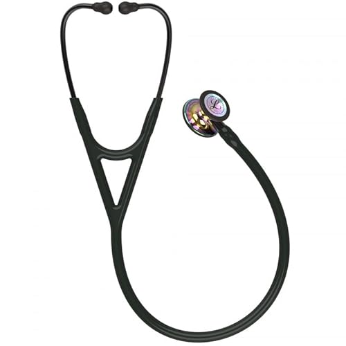 3M Littmann Cardiology IV Stethoskop mit Gratis Gravur und Penlight (Schwarz/Rainbow Edition/High Polish/Smoke Stem) von 3M Littmann