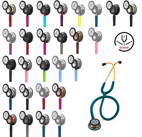 3M Littmann Classic III Stethoskop MIT GRAVUR (Champagner-Schwarz) Stethoskop zur Überwachung von 3M Littmann