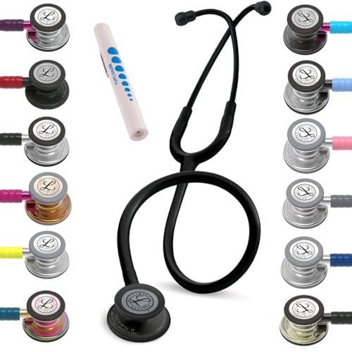 3M Littmann Classic III Stethoskop mit Gratis Gravur und Penlight (Marineblau/Mirror Edition) von 3M Littmann