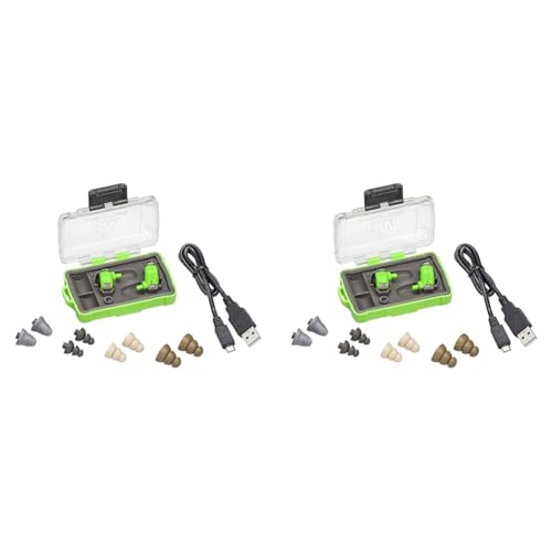 3M Peltor Elektronischer Ohrstöpsel EEP-100 EU, Aktiver und Pegelabhängiger In-Ear Gehörschutz, 16 Stunden Betriebsdauer mit Ladecase, SNR-32, Grün (Packung mit 2) von 3M PELTOR