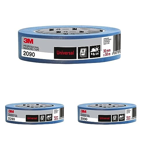 3M Malerabdeckband 2090, 1 Rolle, 30 mm x 50 m (Packung mit 3) von 3M Pro