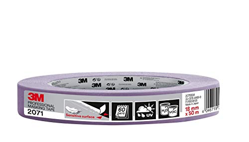 3M Pro Malerabdeckband 2071 - 1 Rolle 18 mm x 50 m, Lila - für empfindliche Oberflächen, innen und außen von 3M Pro