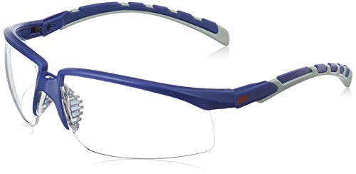 3M SOLUS Schutzbrille Solus0AF, AS/AF, PC, klare Polycarbonat-Scheiben, Rahmen Blau, inkl. Mikrofaserbeutel von 3M Solus