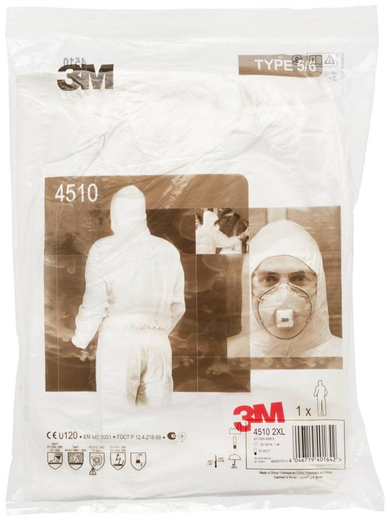 3 M 45702 Xl Schutzanzug Einweg Schutzanzug Einweg 4570 Kleider Größe: Xxl Grau    B-Ware von 3M
