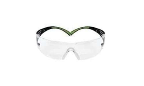 3M SecureFit 400 - Schutzbrille, kratzfest / beschlagfrei, klar +1,5 Linse, SF415AS / AF, Farbe schwarz / grün von 3M