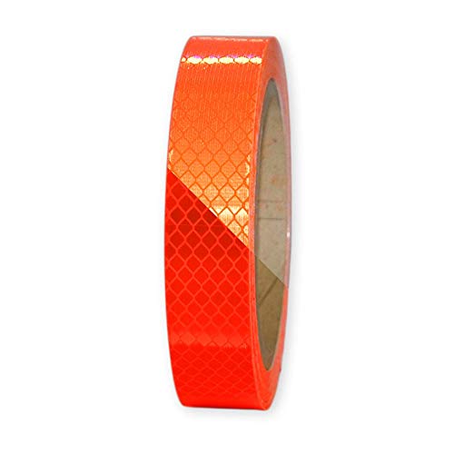 3M™ Diamond Grade DG 4080 Fluoreszierendes Reflektorband (5 Meter) - DREI Farben und Vier Breiten (10, 25, 50, 100 mm) zur Auswahl – Starke Reflexion der Klasse RA3 (25mm x 5m, fluor-orange) von 3M