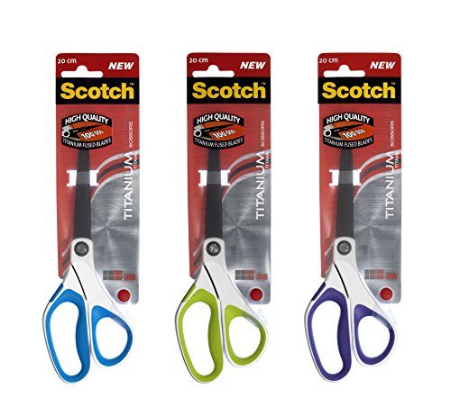 3M 1458TM x Titaniumschere (20 cm, asymmetrisch) ,farblich sortiert von Scotch