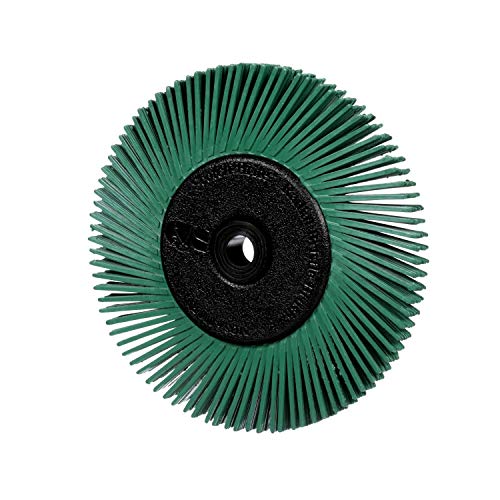 3M 27605 Scotch-Brite Radial Bristle Brush BB-ZB mit Adapter, P50, Typ A, 152,4 mm, 12,7 mm, 25,4 mm, Grün von 3M