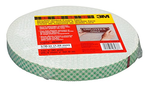 3M 4026 Doppelseitiges PU-Schaumstoff-Klebeband, 12 mm x 33 m, 1.6mm, Beige (18-er Pack) von 3M