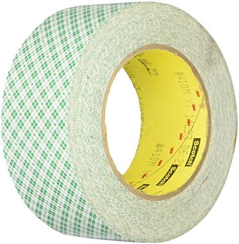 3M 410M doppelseitiges Klebeband mit Papiervlies-Träger, 50 mm x 33 m, 0,15 mm, Weiß (24-er Pack) von 3M