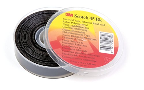 3M 45BK1920 Scotch Glasfaserverstärktes Polyesterband, 19 mm x 20 m, 0,2 mm, Schwarz von 3M