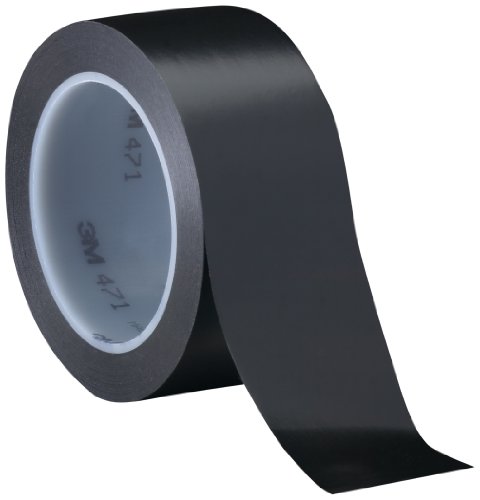 3M 471 Hochwertiges Weich-PVC-Klebeband, 50 mm x 33 m, Schwarz (24-er Pack) von 3M