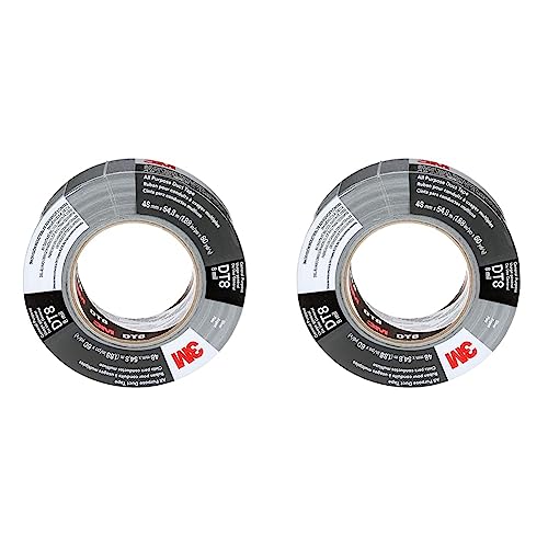 3M Allzweckband DT8, silber, 48 mm x 55 m, 0,2 mm, einzeln verpackt (Packung mit 2) von 3M