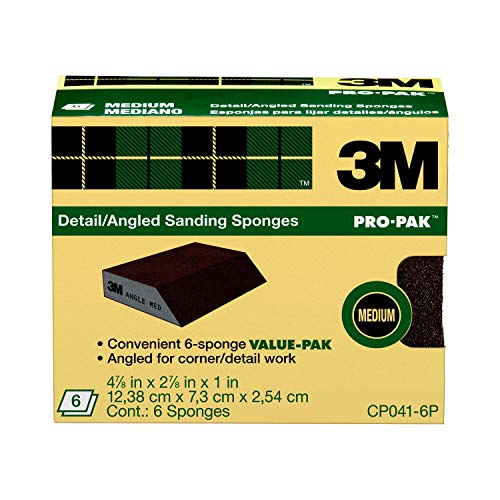 3M CP041-6P Schleifschwamm, 7,1 x 12,4 x 2,5 cm, mittlere Körnung, 6 Schwämme, schwarz von 3M