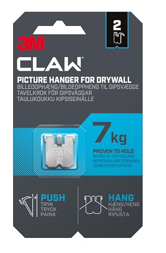 3M Claw 3PH7-2UKN Trockenbau-Bilderaufhänger, 7 kg, 2 Stück von 3M