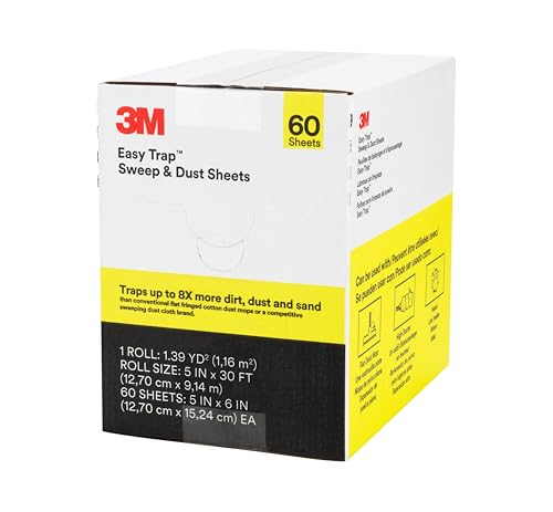 3M Easy Trap F-ETRP-DUST-CART Fegen Sie Staubtuch und Staubblatt, 9.1m Rolle, 12.7cm x 15.24cm, 8 Stück von 3M