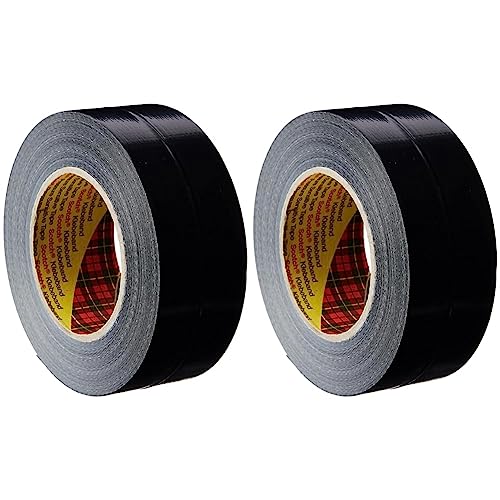 3M Formflexibles Universal-Gewebeklebeband 2904, 48mm x 50m, Schwarz - 1 Rolle (Packung mit 2) von 3M