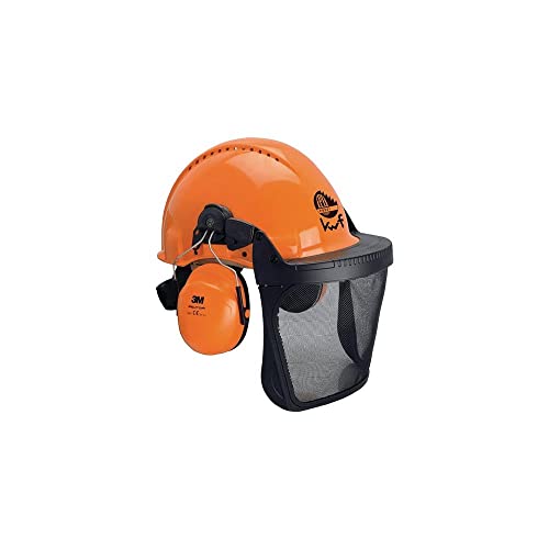 3M G3000MOR31V5B 3M0315B Forstschutzhelm G3000M mit Gehörschutz H31P3E und Visier, Orange von 3M