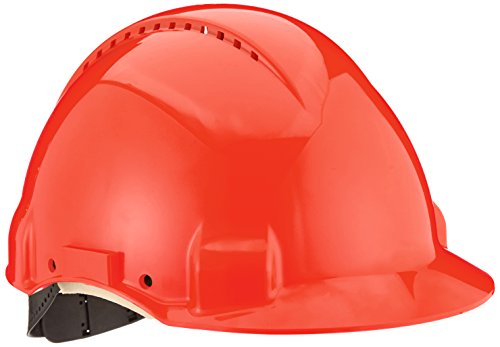 3M Schutzhelm, Uvicator, Pinlock-Verschluss, belüftet, Lederschweißband, Rot, G3000DUV-RD von 3M