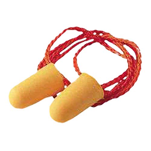 3M Gehörschutzstöpsel 1100, SNR = 37 dB, Einweg Paarweise hygienisch verpackt im Polybeutel 100 Paar, Orange von 3M