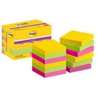 3M - Haftnotiz ® Super Sticky Notes Carnival Collection 47,6 x 47,6 mm (b x h) je 4 x ultragelb limonengrün neonpink 90 Bl./Block 12 Block/Pack. von 3M