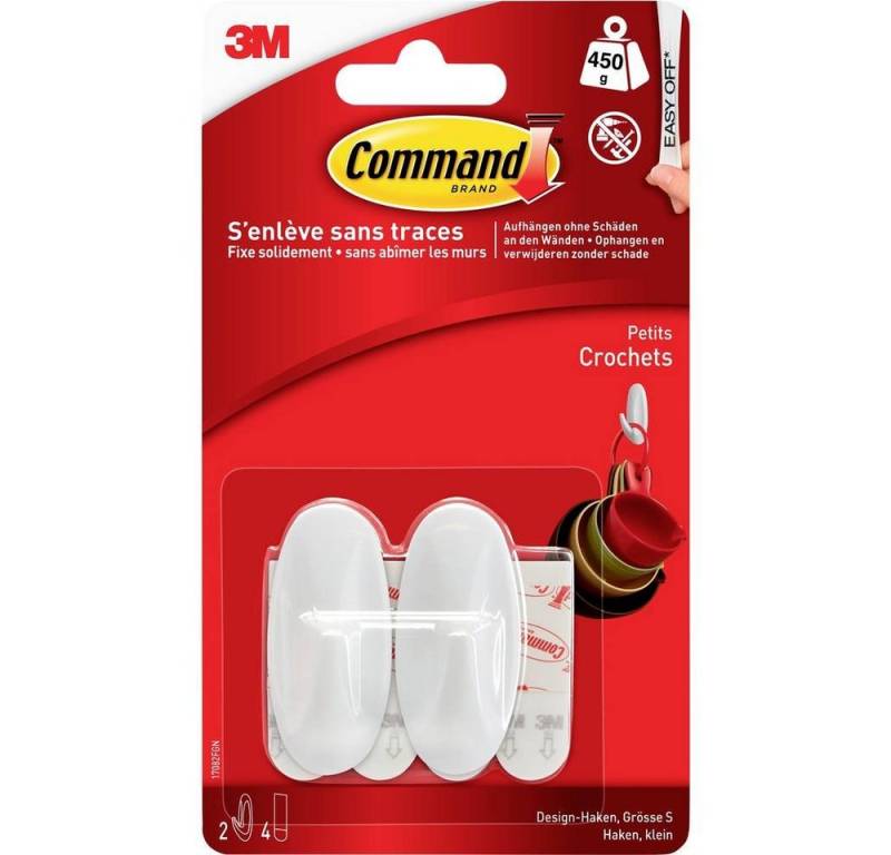 3M Klebehaken Command™ Small Designer-Haken, lösbar, für Fliesen, für Metall, für Holz von 3M