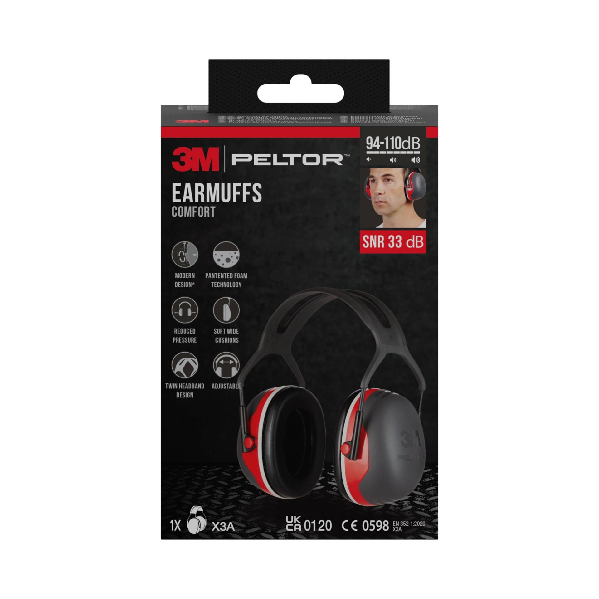 3M Komfort-Kapselgehörschutz 'Peltor™ X3A' SNR-Wert 33 dB von 3M