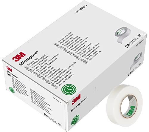 3M™ Micropore™ Chirurgenband 1530-0, 1/2 Zoll x 10 YD (1,25 cm x 9,1 m), 24 Rollen/Karton, 10 Kartons/Etui von 3M