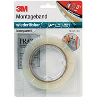 3M - Montageband transparent Länge 5 m Breite 19 mm von 3M