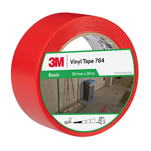 3M PVC-Klebeband 764i, rot, 50 mm x 33 m, Rot von 3M