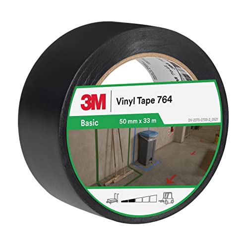 3M PVC-Klebeband 764i, schwarz, 50 mm x 33 m, Schwarz von 3M