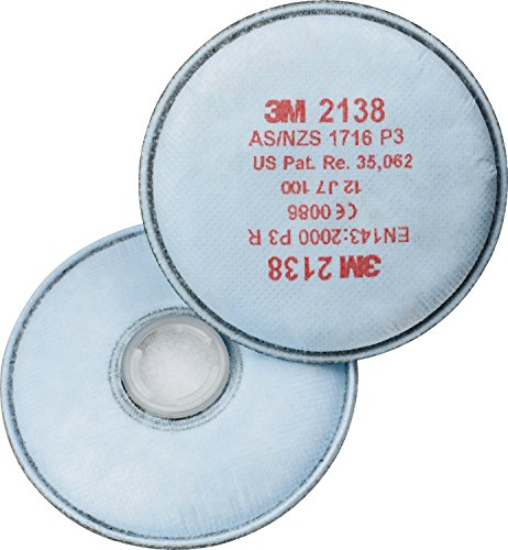 3M Partikelfilter 2138, P3R Partikelfilter mit Aktivkohle, 2 Stück / 10 Paar, Blau von 3M