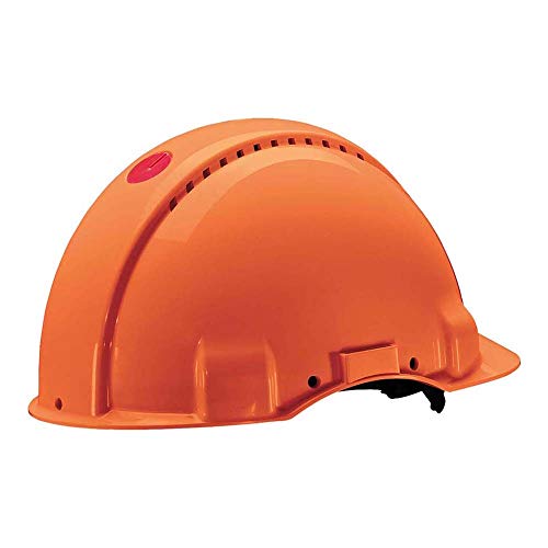 3M Peltor Schutzhelm G3000, G30NUO, mit 3M Uvicator Sensor, ABS, mit Schweißleder und Ratschensystem, belüftet, orange von 3M