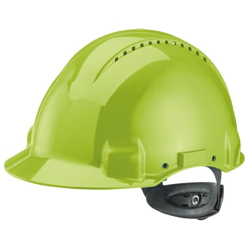 3M Peltor Schutzhelm G3000, G30NUV, mit 3M Uvicator Sensor, ABS, mit Schweißband und Ratschensystem, belüftet, neongrün von 3M