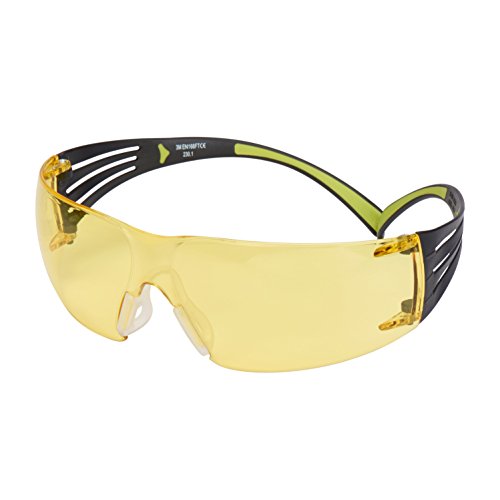 3M SF403AF Schutzbrille SecureFit, Gelb, Rahmen Schwarz/Grün von 3M