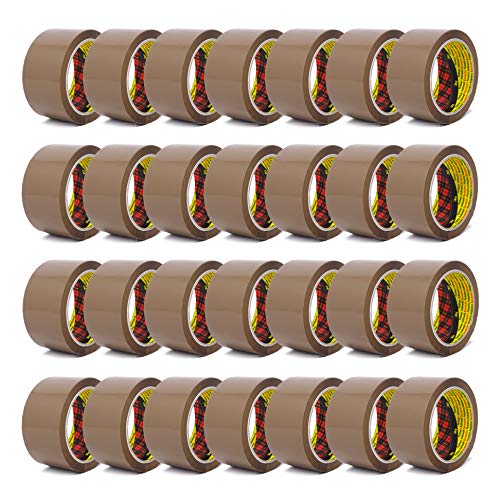 3M Scotch Paketklebeband 305 PP, geräuscharm abrollend, zum Verpacken, Verpackungsklebeband in 3M-Qualität, 66m x 50mm, Paketband (36 Rollen - braun) von 3M